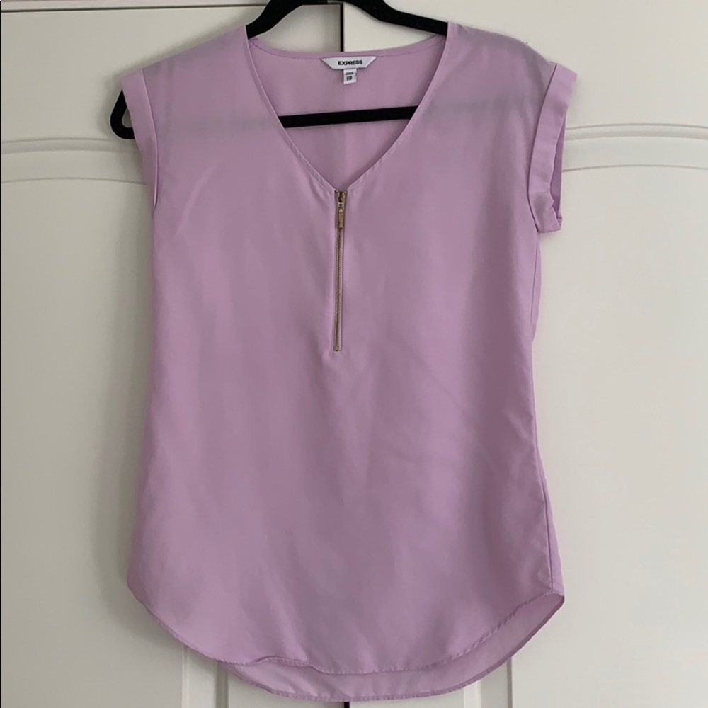 Lilac zip front express blouse